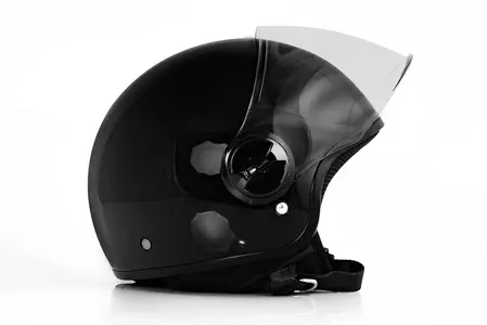 "Vini Bazz" atviro veido motociklininko šalmas blizgiai juodas M-4
