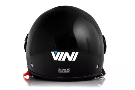 Vini Bazz каска за мотоциклет с отворено лице, черна гланцова XL-6