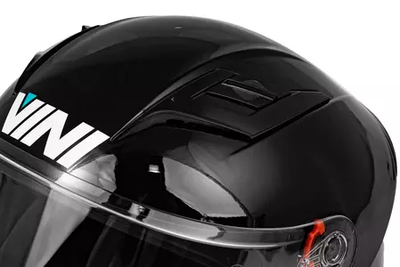 "Vini Nell" vaikiškas integralus motociklininko šalmas juodas blizgus L-11