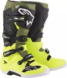Alpinestars Tech 7 cross/enduro kengät keltainen fluo/vihreä/musta/valkoinen 10-1