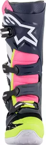 Alpinestars Tech 7 cross/enduro batai tamsiai mėlyni/juodai geltoni/rožiniai/balti 14-2