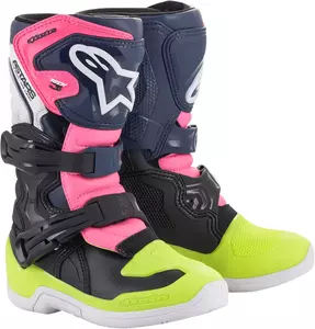 Alpinestars Tech 3S Copii pantofi de cross/enduro galben fluo/negru/roz/verde 10-1