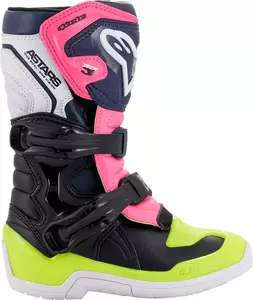 Alpinestars Tech 3S Copii pantofi de cross/enduro galben fluo/negru/roz/verde 10-4