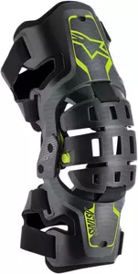 Par de ortóteses de joelho Alpinestars Bionic 5S Junior preto/amarelo fluo-1