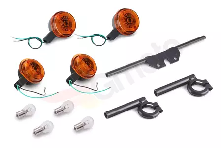 Intermitentes redondos naranja + soportes + bombillas 12V Simson S51 - 673741