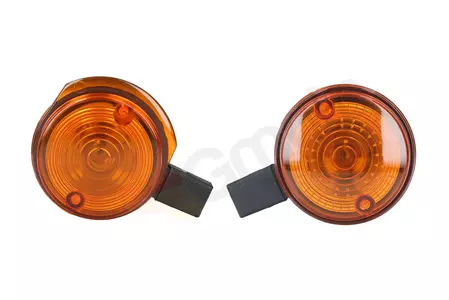 Okrúhle oranžové smerovky + držiaky + žiarovky 12V Simson S51-2