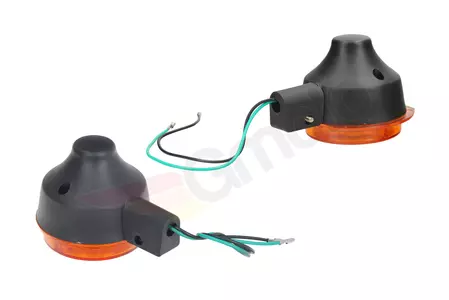 Indicatori di direzione tondi arancioni + supporti + lampadine 12V Simson S51-3