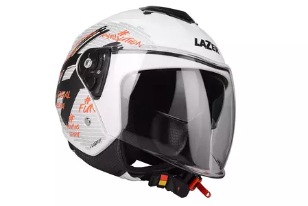 Lazer JH7 Hashtag atviro veido motociklininko šalmas baltas juodas 2XL