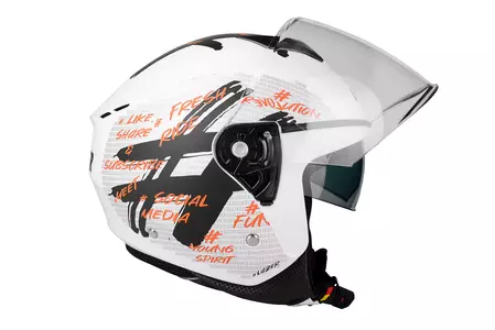 Lazer JH7 Hashtag atviras motociklininko šalmas baltas juodas S-3