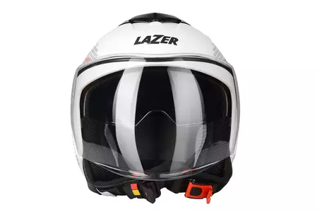 Lazer JH7 Hashtag offener Motorradhelm weiß schwarz S-4