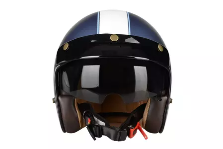 Lazer Mambo Evo Race moto helma s otevřeným obličejem modrá bílá L-4