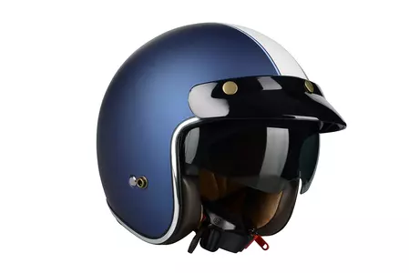 Lazer Mambo Evo Race moto helma s otevřeným obličejem modrá bílá XL