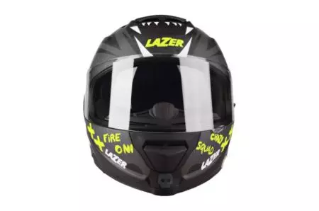 Lazer Rafale Evo Oni integralus motociklininko šalmas juodas tamsiai pilkas fluo geltonas matinis L-2