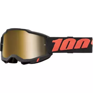 Motorbril 100% Procent model Accuri 2 Borego kleur zwart/rood goud spiegelglas - 50221-253-01