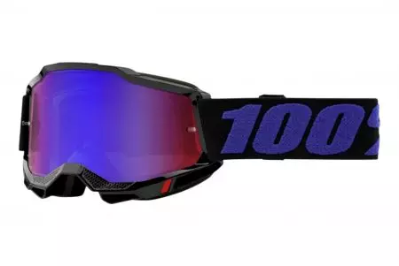 Motociklininko akiniai 100% Percent modelis Accuri 2 Moore spalva juodas/mėlynas stiklas raudonas/mėlynas veidrodis-1