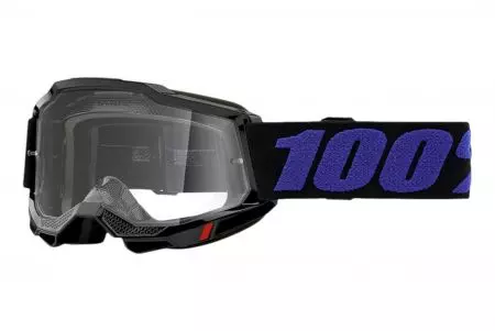 Motociklininko akiniai 100% Percent modelis Accuri 2 Moore spalva juoda/mėlyna skaidrus stiklas-1