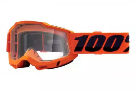 Motociklininko akiniai 100% procentų modelis Accuri 2 Orange skaidrus stiklas-1