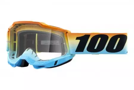Очила за мотоциклет 100% процент модел Accuri 2 Sunset цвят синьо/оранжево/черно прозрачна леща-1