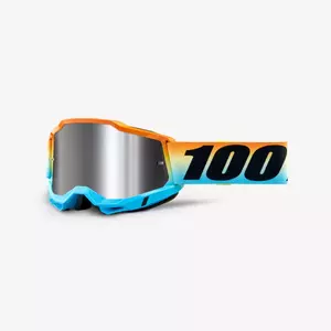 Motorbril 100% Procent model Accuri 2 Sunset kleur blauw/oranje/zwart glas zilver spiegel - 50221-261-01