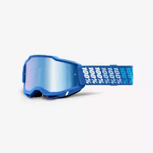 Motorbril 100% Procent model Accuri 2 Yarger kleur blauw/wit glas blauw spiegel - 50221-250-01