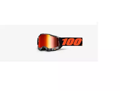Motoros szemüveg 100% százalékos modell Accuri 2 Youth Geospace szín fekete/fehér/narancs üveg piros tükör - 50320-251-01