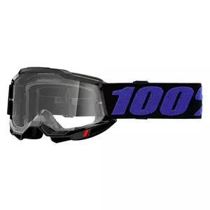 Occhiali da moto 100% Percent modello Accuri 2 Youth Moore colore nero/blu vetro trasparente-1