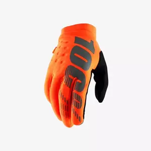 Γάντια μοτοσικλέτας 100% Percent Brisker softshell χρώμα πορτοκαλί/μαύρο L - 10003-00012