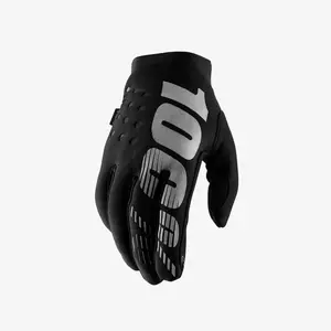 Γάντια μοτοσικλέτας 100% Percent Brisker Youth Softshell χρώμα μαύρο/γκρι L - 10004-00002