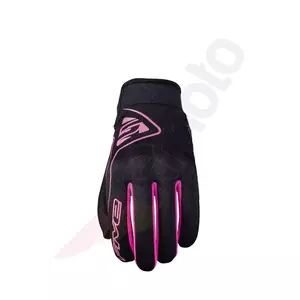 Cinci Globe Lady mănuși de motocicletă negru și roz fluo 7-1