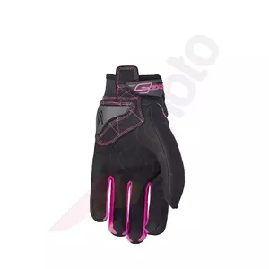 Cinci Globe Lady mănuși de motocicletă negru și roz fluo 7-2
