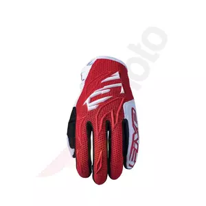Cinco guantes de moto MXF-3 rojos y blancos 13-1
