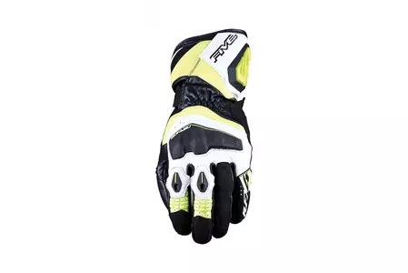 Five RFX-4 Evo gants moto blanc et jaune fluo 10-1