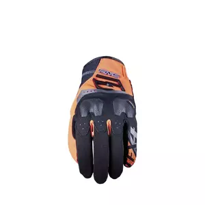 Five TFX-4 rukavice na motorku černé fluo oranžové 12-1