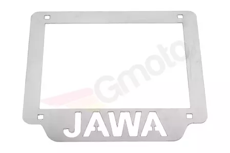 Rámeček registrační značky Jawa z nerezové oceli-3