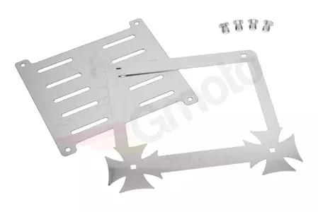 Okvir za registrsko tablico z dvema malteškima križema iz nerjavečega jekla - 675131