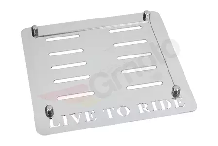Okvir za registrsko tablico Live To Ride iz nerjavečega jekla-2
