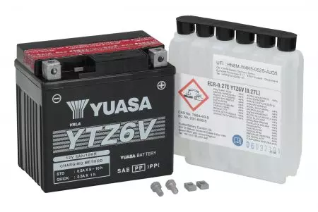 Батерия Yuasa YTZ6V, která mitte се нуждае от поддръжка