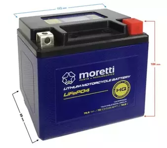  "Moretti MFPX5L" ličio jonų akumuliatorius su indikatoriumi-2