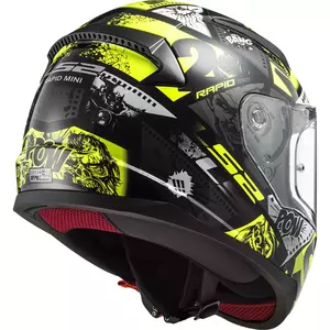 LS2 FF353 RAPID MINI VIGNETTE PRETO H-V YEL L capacete integral de motociclista para crianças-3