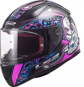 LS2 FF353 RAPID MINI VOODOO BLACK FLUO PINK M capacete integral de motociclista para crianças - AK10353J31464