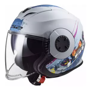 LS2 OF570 VERSO SPRING MATT SILVER BLUE casco de moto abierto M-1