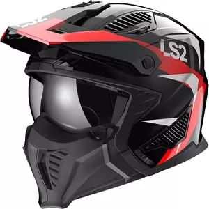 LS2 OF606 DRIFTER TRIALITY RED capacete aberto de motociclista M-1