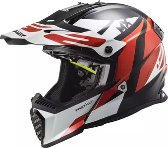 LS2 MX437 FAST EVO STRIKE PRETO BRANCO VERMELHO S capacete para motas de enduro - AK4043740323