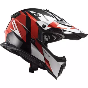 Kask motocyklowy enduro LS2 MX437 FAST EVO STRIKE BLACK WHITE RED L-3