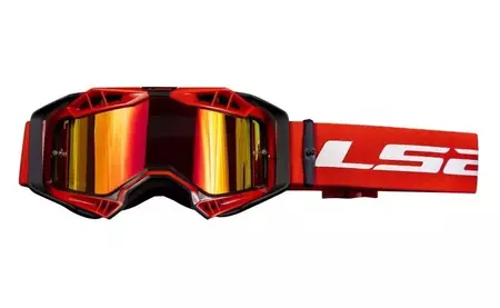 LS2 Aura Pro motorbril zwart/rode spiegel-1