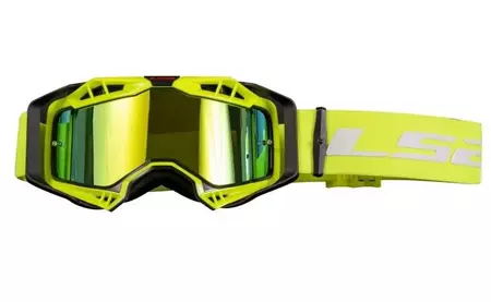 LS2 Aura Pro melnas/dzeltenas spoguļbrilles motociklam - 7201002054