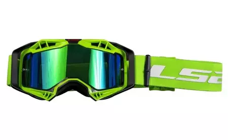 Óculos de motociclismo espelhados LS2 Aura Pro preto/verde-1
