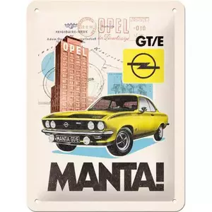 Plechový plagát 15x20cm Opel Manta gt-e-1