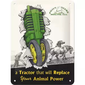 Poster en étain 15x20cm tracteur John Deere-1