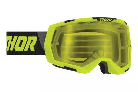 Thor Regiment Motorradbrille Cross Enduro gelb fluo/schwarz Spiegel-1